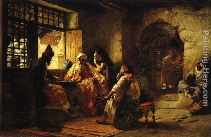 An Interesting Game painting - Frederick Arthur Bridgman An Interesting Game art painting